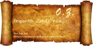 Ongerth Zakária névjegykártya
